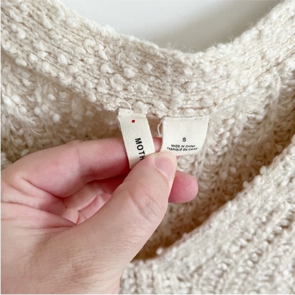 Anthropologie Moth Zipped Stitch sweater oatmeal beige knit wool alpaca swing - Picture 7 of 11